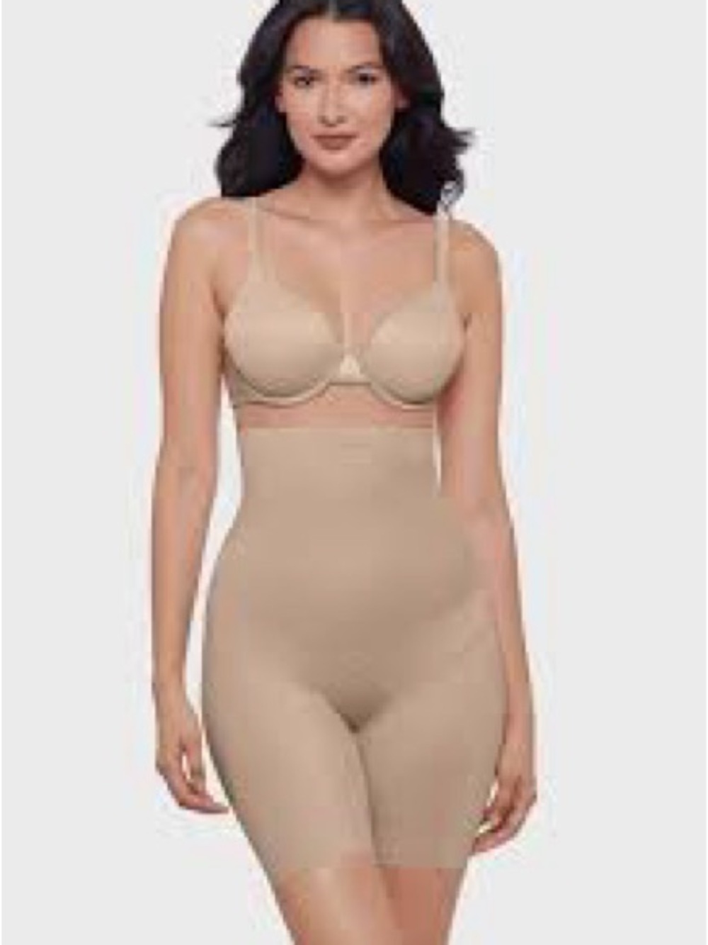 High-Waist Shaping Short Bodysuit - Nude